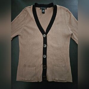NWOT - Babette Ballinger Tan Ribbed Cardigan - Size XL